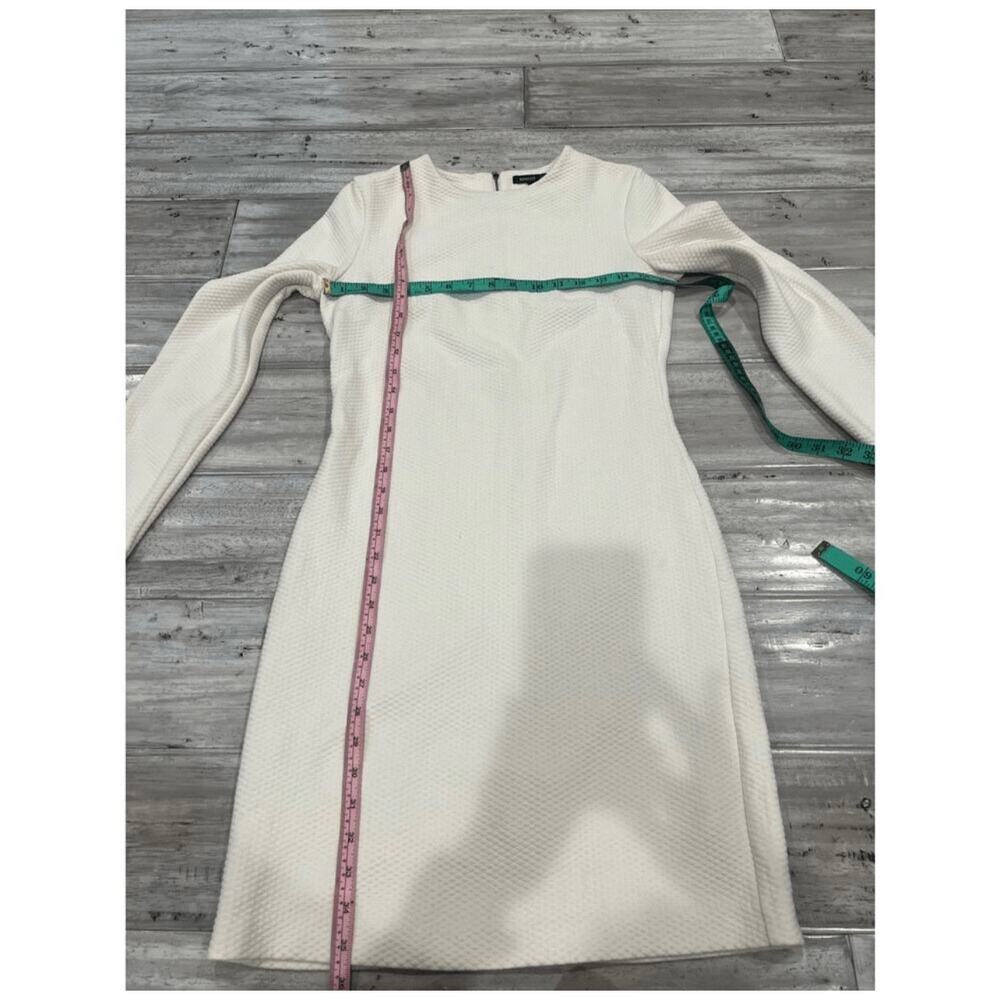 Mango White Structured Textured Mini Dress CBK Quiet Luxury Size M - Picture 13 of 15